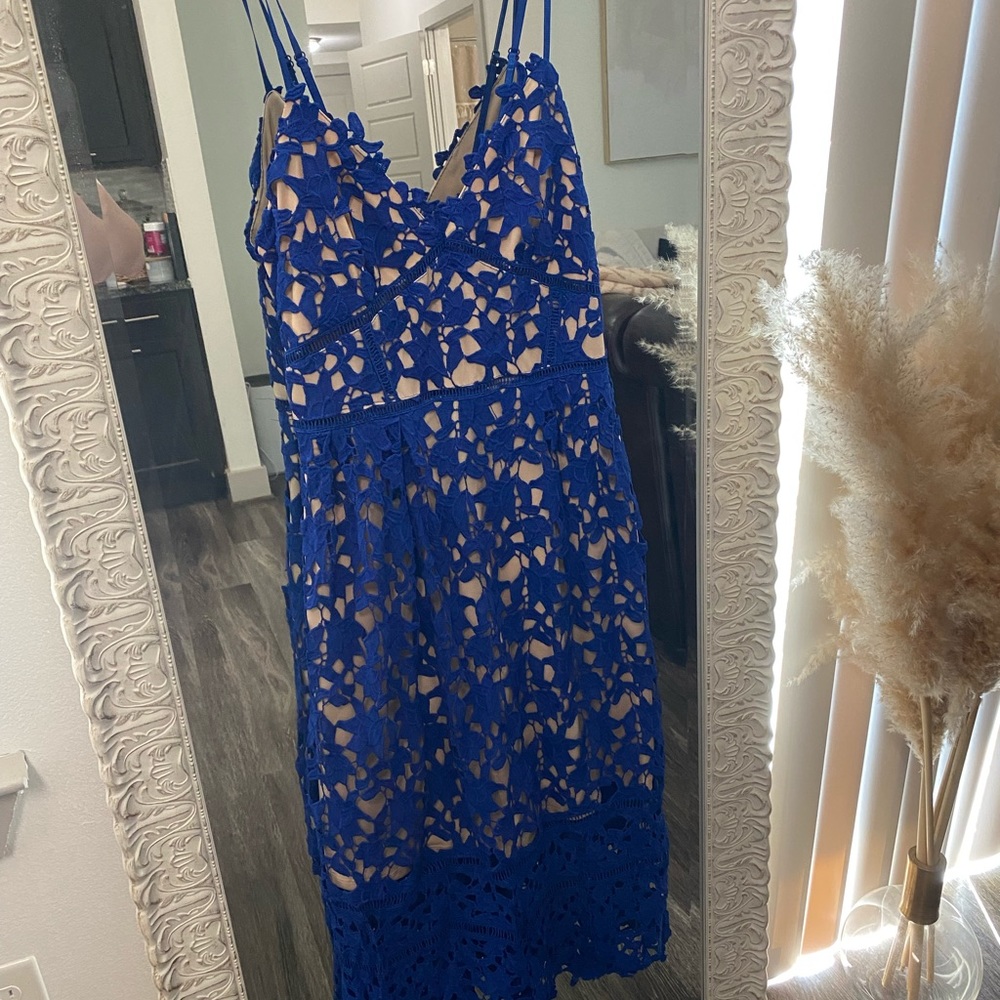Blue lace dress